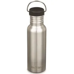 Klean Kanteen Classic 800 Ml Loop Cap Stainless Steel Water Bottle -Trekking e campeggio kleankanteen1009192 brushed stainless black loop cap min 1